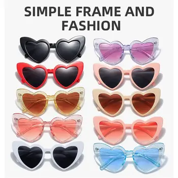 Солнцезащитные очки в форме сердца для женщин Модные солнцезащитные очки Love Heart с защитой от ультрафиолета 400, Летние пляжные очки