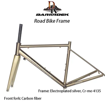 Велосипедная рама DARKROCK 700C, Рама для шоссейного велосипеда CR-M0 4135, Стальная рама для велосипеда из гравия с карбоновой вилкой, набор рам для шоссейного велосипеда