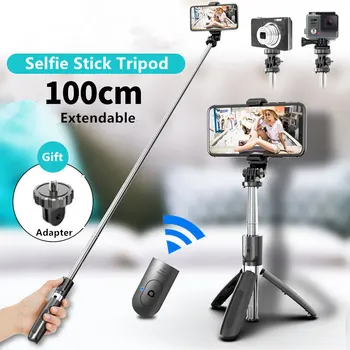 Алюминиевая мини-селфи-палка 100 см, штатив, подставка для телефона с Bluetooth-пультом дистанционного управления для samsung GoPro Action Camera