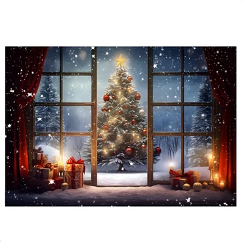 210x150 см Рождественская фоновая ткань, Рождественская елка, Снежинка, украшение для вечеринки, Фоновая ткань для детской фотографии