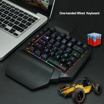 F6 Keyboard Gaming Mini Одноручный RGB Игровой Контроллер Для ПК PS4 Xbox Gamer С Одной Клавиатурой И Мышью, Набор Аксессуаров Для ПК