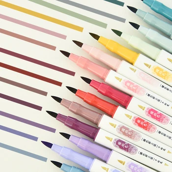 4 шт./компл. Цветные художественные маркеры в стиле ретро, двухсторонняя ручка для рисования от руки, Студенческая линейная ручка для рисования букв краской