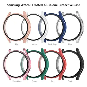 Стекло + Чехол для Samsung Galaxy Watch 5 Водонепроницаемый ПК Galaxy Watch 5 40 мм 44 мм Крышка Watch 5 Защита Экрана От Царапин