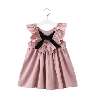 Новое платье для девочек 2-6 лет, хлопковое летнее детское платье без рукавов, праздничные платья для малышей, Vestidos