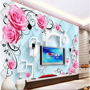 beibehang papel de parede Пользовательские фотообои большая фреска фэнтези розовые лозы 3D алмазный ТВ фон для стен 3 d обои