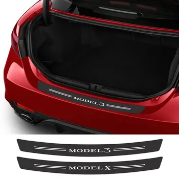 Для Tesla Модель 3 S X 2014-2022 2023 Наклейки На Задний Багажник Автомобиля, Защищающие От Царапин, Защитная Пластина Заднего Бампера Авто, Наклейка Против царапин