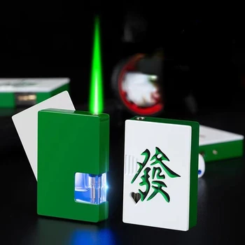 Креативная зажигалка для покера Ace of Spades, бутановая ветрозащитная прямая металлическая зажигалка, мужская забавная зажигалка для маджонга