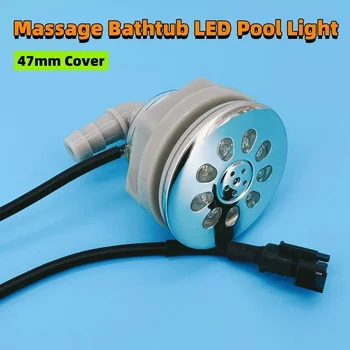 47-миллиметровая многоцветная светодиодная воздушная насадка для массажной ванны с АБС-хромированным покрытием, Пластиковая основа для спа-массажной ванны, светодиодная воздушная насадка для распыления воздуха