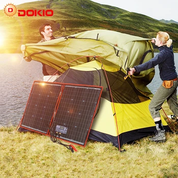 Портативная Складная Солнечная панель Dokio 18V 80W 160W 100W 200W 300W С контроллером 12V для дома кемпинга путешествий