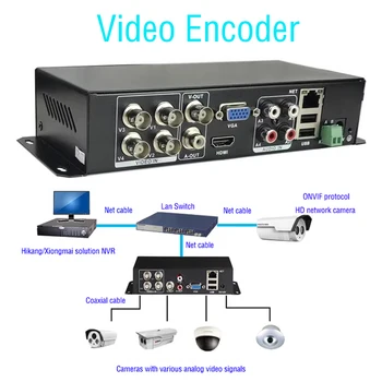 Декодер видео наблюдения цифроаналоговый преобразователь 5 миллионов сетевых декодеров высокой четкости Видеосервер вывода видео BNC