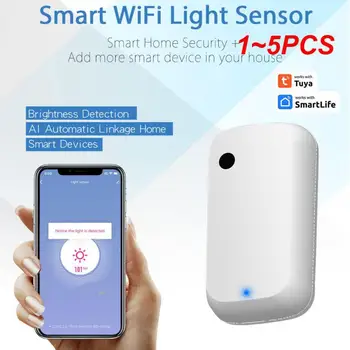 1 ~ 5ШТ Tuya Wifi Датчик Освещенности Smart Illuminance Датчик Яркости Smart Home Автоматизация освещения Smart life