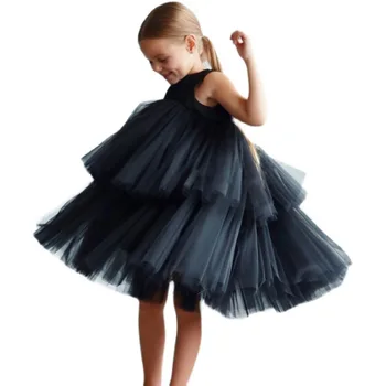 Вечернее платье принцессы без рукавов, двухслойные платья, Элегантное платье принцессы для девочек от 1 года до 10 лет, Детская одежда