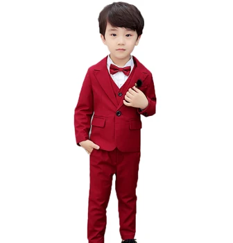 Японский костюм для мальчиков на свадьбу, вечеринка, смокинг для мальчиков с цветами, блейзер, жилет, брюки, 3 шт., детский танцевальный костюм для выступления