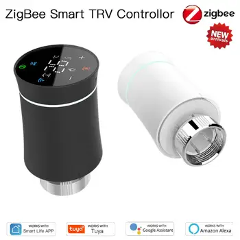 Умный Термостат Tuya ZigBee3.0 Клапан Привода Радиатора Smart TRV Регулятор Температуры Голосовое Управление Для Alexa Google Home