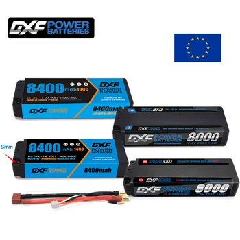 DXF 2S Lipo Аккумулятор 8000mAh 8400 mAh 110C 130C 140C 5 мм Пуля T/Deans Plug Hardcase для Радиоуправляемого Автомобиля Багги Грузовик БПЛА Truggy RACING