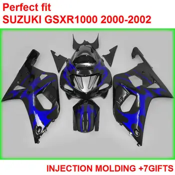 Инжекционные высококачественные обтекатели для Suzuki GSXR1000 00 01 02 сине-черный комплект обтекателей GSXR1000 2000 2001 2002 MY95