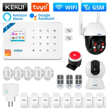 Сигнализация KERUI W181, WIFI GSM сигнализация, комплект для умного дома Tuya, Поддержка Alexa, датчик движения, Дверной датчик, сирена 120 ДБ