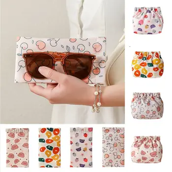 Женская косметичка Egg, повседневная сумка для очков Bear Cherry, Клубничный самозакрывающийся чехол для солнцезащитных очков на открытом воздухе