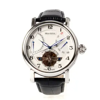 Двойной ретроградный маховик Seagull 819.316, гильошированная выставочная задняя крышка, автоматические мужские часы