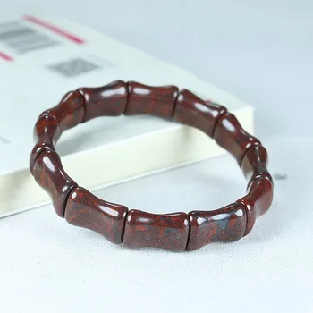 Натуральный Красный Эдемский браслет с метеоритом Камень из куриной крови Бамбуковый браслет для суставов Высококлассный мужской и женский ювелирный браслет для пар