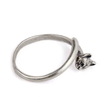 серебряное креативное ювелирное женское кольцо s925 с милым и простым котенком, открытое кольцо, регулируемое кольцо для женщины