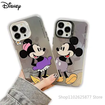 Чехол для телефона Disney с Микки и Минни Маус для iPhone 11 12 13, iPhone 14 Pro Max, мультяшный защитный чехол от падения 