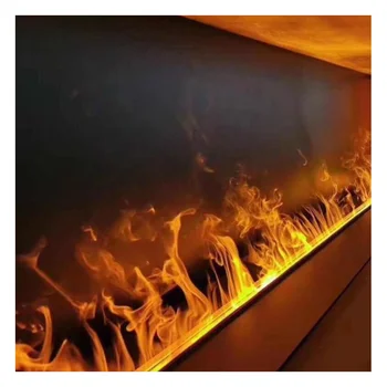 Вставка Smart App Control с электрическим декоративным светодиодным пламенем из нержавеющей стали, изменяющим цвет, для внутреннего горения 3d водяных паровых каминов
