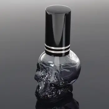 1шт 8 мл Индивидуальность В форме Черепа Многоразового использования, Портативный Пустой Стеклянный флакон для духов, дорожный Мини-пресс-спрей для парфюмерных бутылок