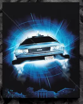 Назад в будущее, Часть II, Художественный фильм DeLorean Car Movie, Шелковый плакат с принтом для декора стен вашего дома