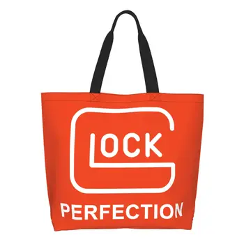Изготовленный На Заказ Тактический Glock Shooting Sports Shopping Холщовая Сумка Женская Моющаяся Большой Емкости Для Продуктовых Покупок Tote Bag