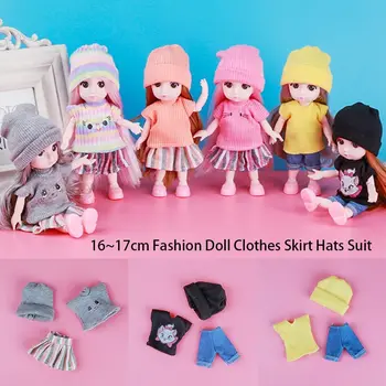 16 ~ 17 см Кукольная одежда высокого класса, модная кукольная одежда, юбка, шляпы, костюм, лучшие подарки для детей, игрушки для девочек 