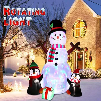 183 см надувной рождественский снеговик объятия пингвина с огнями уличное рождественское украшение во дворе надувные игрушки реквизит для вечеринки