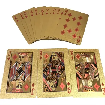 2024 Новые водонепроницаемые золотые игральные карты из прочной золотой фольги для покера, игральные карты для азартных игр, настольные игры, лучший подарок, быстрая доставка