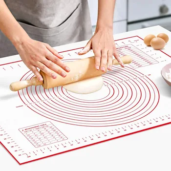 1 шт. Коврик для замешивания теста, Силиконовый коврик для выпечки, устройство для приготовления теста для пиццы, кухонные принадлежности для гриля, Формы для выпечки
