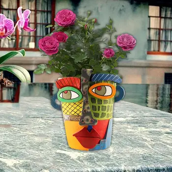 Абстрактная голова кашпо скульптура статуя ваза горшки для растений для настольной полки сад