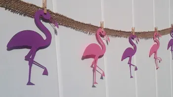 Баннер из мешковины с фламинго, день рождения девочек, тропическая вечеринка, гирлянда, декор, деревенская свадебная фотобудка