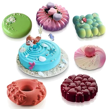 Форма для торта Дизайнерская силиконовая форма для выпечки мусса, форма для торта 3D Шифоновая форма для брауни, Инструменты для приготовления домашних десертов