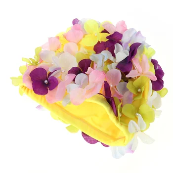 Модная стильная шапочка для плавания с цветочным лепестком, купальные шапочки, размер L для женщин (разноцветные)