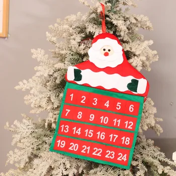 Рождественский Адвент-календарь из войлока, Подвесной кулон, украшения Санта-Клауса, Адвент-календарь своими руками, Рождественское украшение для дома, подарок на 2023 год