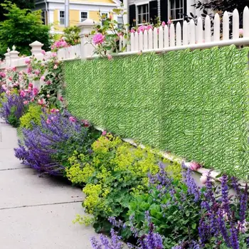 Стеновые панели из искусственной травы, искусственные кустарники, экран для ограждения частной жизни, Зеленые панели, Садовые украшения для внутреннего наружного газона на заднем дворе