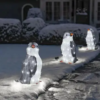Светящийся Пингвин Праздничное Украшение Светодиодные Рождественские Украшения С Подсветкой Украшения Penguin Christmas Outdoor E3y5
