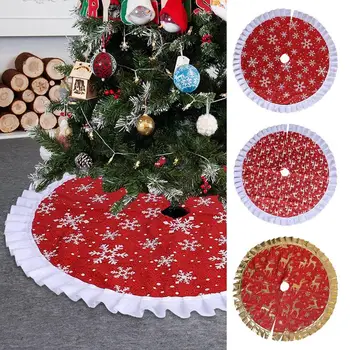 Юбка для рождественской елки 35 дюймов, большая юбка для рождественской елки с рисунком в виде снежинок Для декора рождественских праздников и вечеринок
