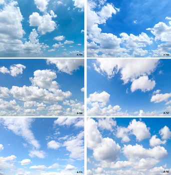 Голубое небо Белые облака Фоновые фотографии Душа ребенка Портрет на День рождения Фон для фотосессии Реквизит для внутренней фотостудии Фотозона