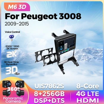 M6 Plus 3D UI Android Интеллектуальная Система Экран Автомобильного Радио Для Peugeot 3008 2009-2015 GPS Беспроводной Carplay Auto Stereo AI voice