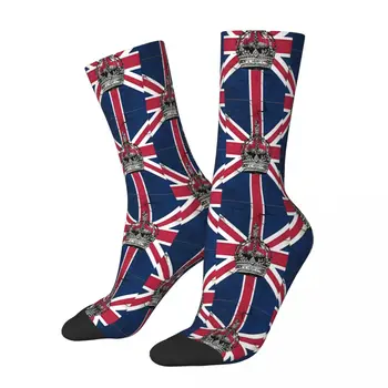 Юбилейные винтажные носки с короной с флагом Британского союза Юнион Джек, мужские и женские весенние чулки с принтом