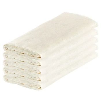 Муслиновые салфетки для приготовления пищи, упаковка из 5 небеленых хлопчатобумажных салфеток для процеживания сыра многоразового использования (50X50 см)
