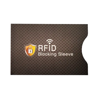 Дорожный набор из 5 RFID-блокирующих накладок Защищает ваши карты от электронной кражи черный, красный, синий, желтый