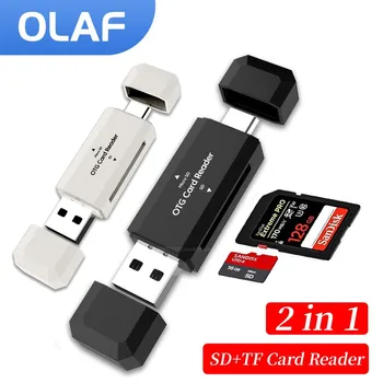 Устройство чтения карт памяти Type C SD TF Card Reader 2 в 1 Устройство чтения карт USB 2.0 для ПК Аксессуары для ноутбуков Высокоскоростное устройство чтения карт памяти Smart Cardreader Адаптер для SD-карт