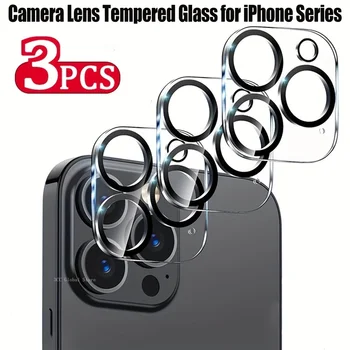 3шт Пленка Для Объектива Камеры С Полным Покрытием Из Закаленного Стекла Для iPhone 14 Pro Max 11 Pro 12 13 Mini 15 Pro Max Glass